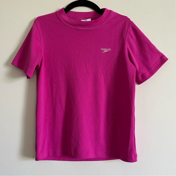 Speedo Girls Pink UV Protection Water Short Sleeve Tee Size Medium (10) EUC - Picture 1 of 6